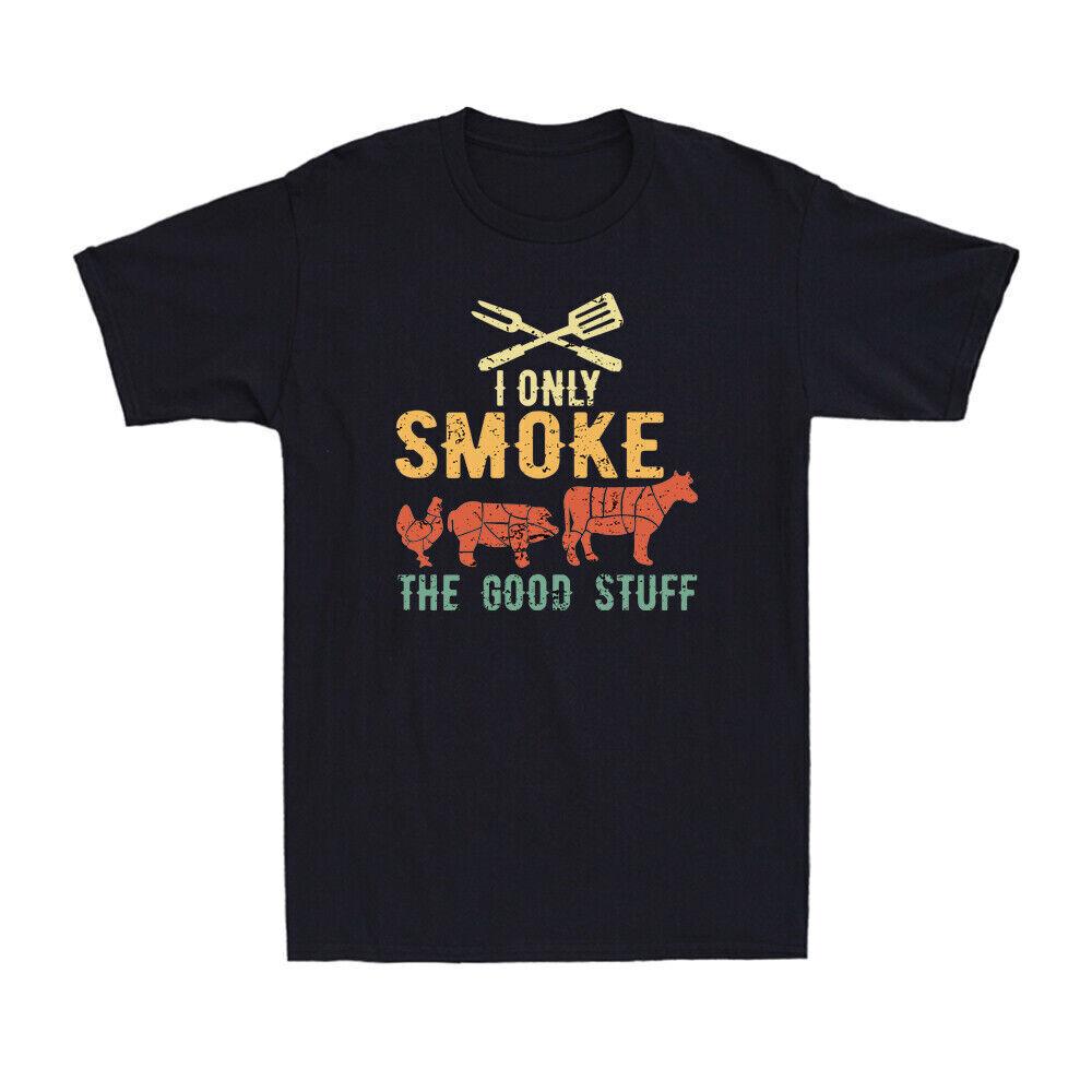 I Only Smoke The Good Stuff Funny Chicken Pig Cow BBQ Gift Vintage Men s T-Shirt XXL