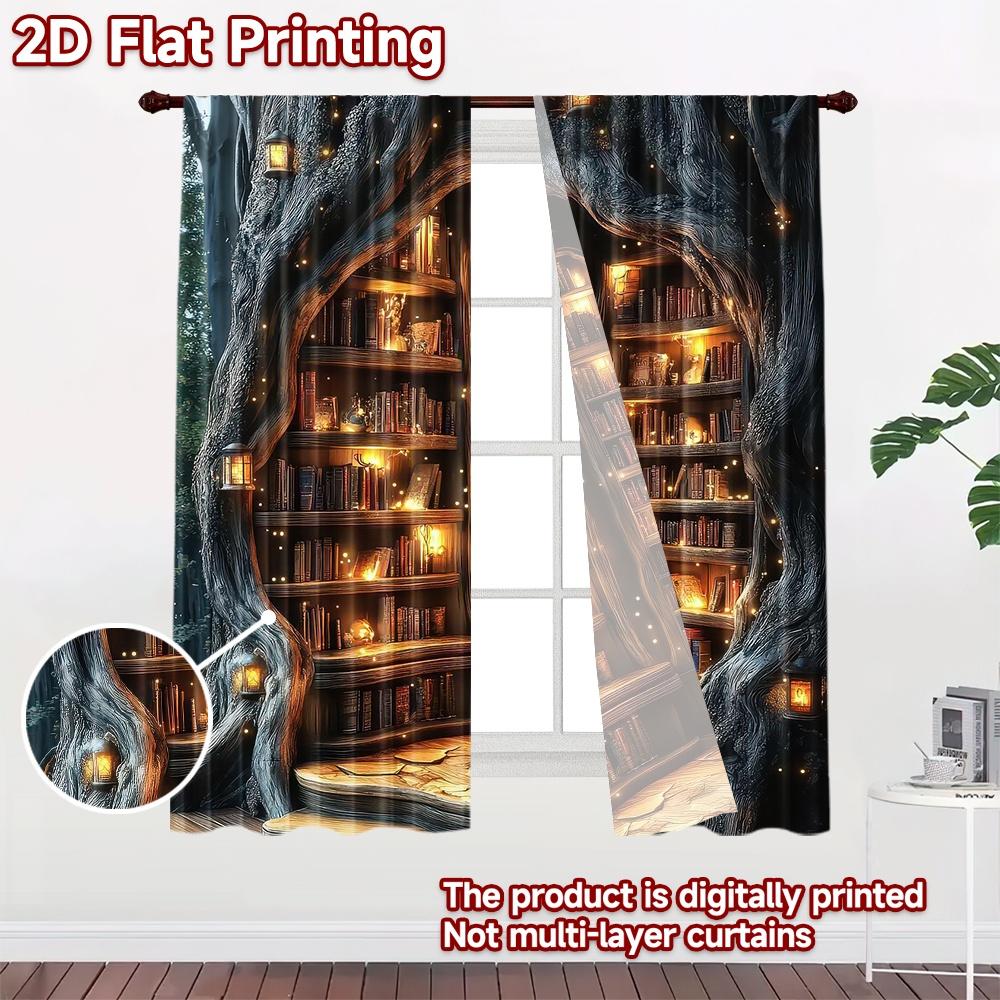 2D flat Photography Backdrop Photography Backdrop Cozy Enchanted Bookshelves 100% Polyester Anniversary Use for Suitable for