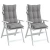 High Back Seat Cushions 2 pcs Grey Oxford Fabric