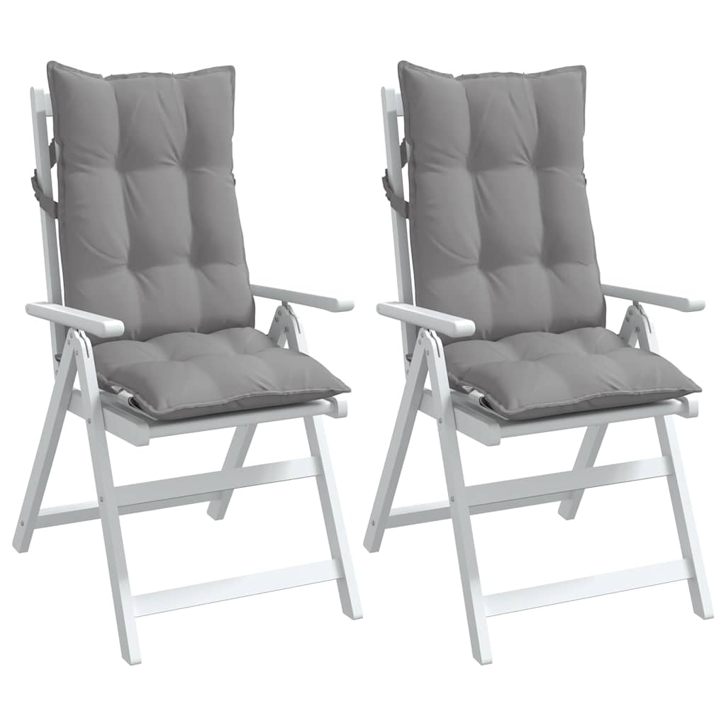 High Back Seat Cushions 2 pcs Grey Oxford Fabric