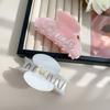 Elegant Shinning Rhinestone Bride Letter Big Acetate Hair Claw Clips for Women White Pink Hair Styling Accessories Wedding Gift