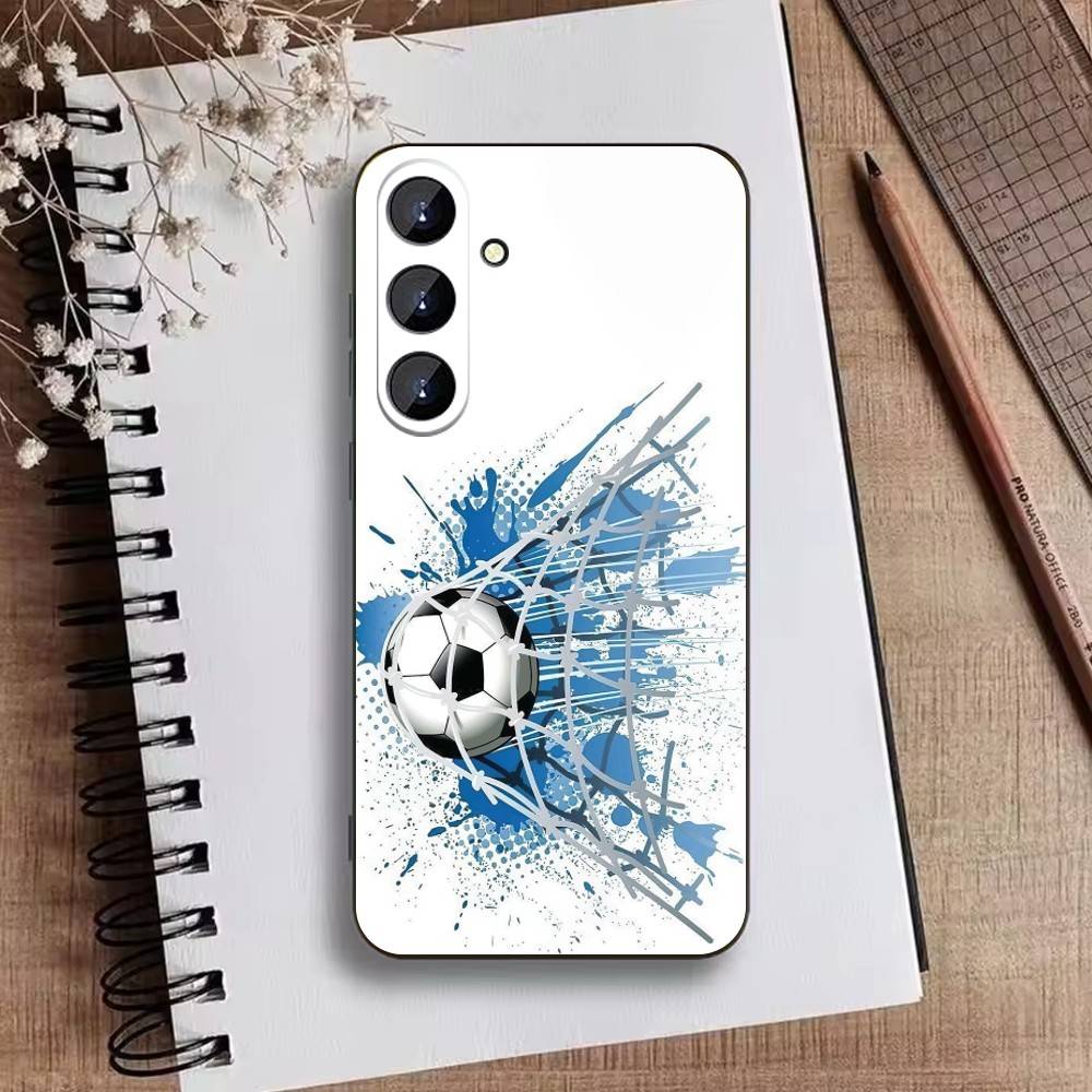 Fire Football Soccer Ball  Phone Case For Samsung Galaxy A73,A21s,A22,A31,A52,A53,A71,A41Soft Black Shell Samsung a52