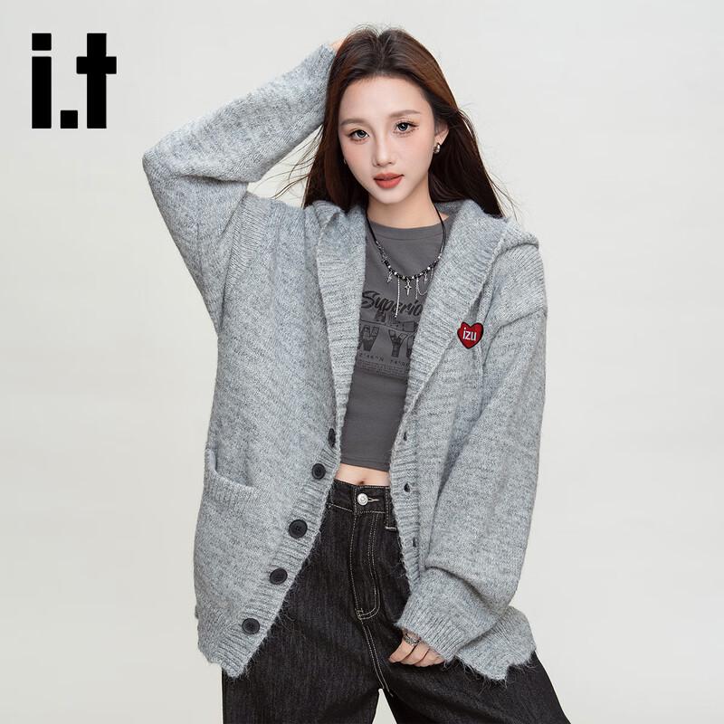 Izzue Women's Hooded Button Cardigan Sweater