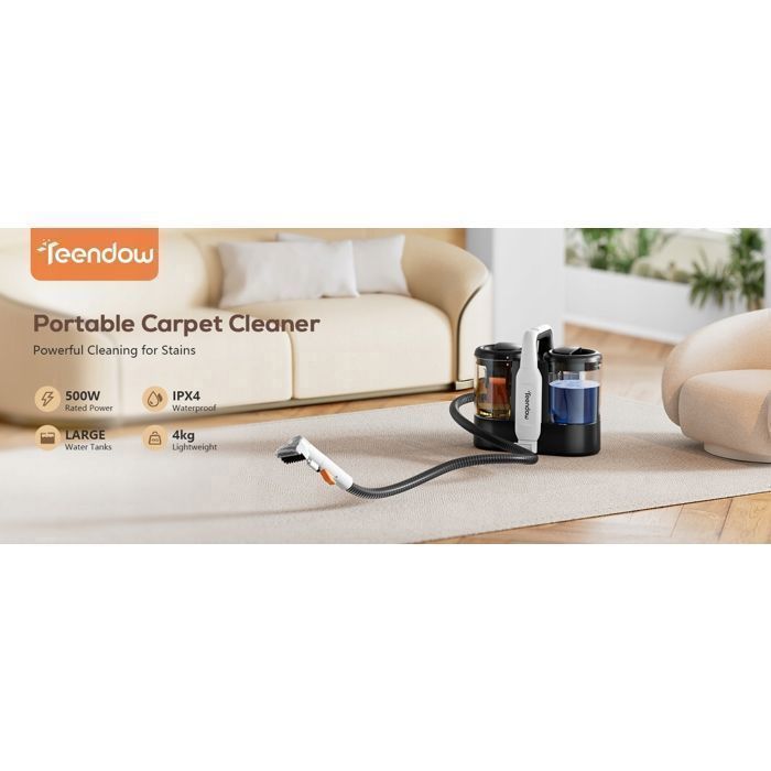 Aspirateur - TEENDOW - C5 - 500 W - Double réservoir - 11 kPa - Idéal pour les canapés, les tapis et les escaliers