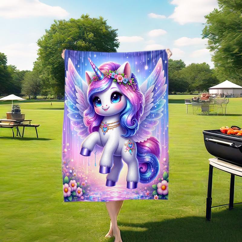 1PC Purple unicorn blanket, al season lightweigh Poster blanket home office outdoor nap multifunc Poster blanketional blanket
