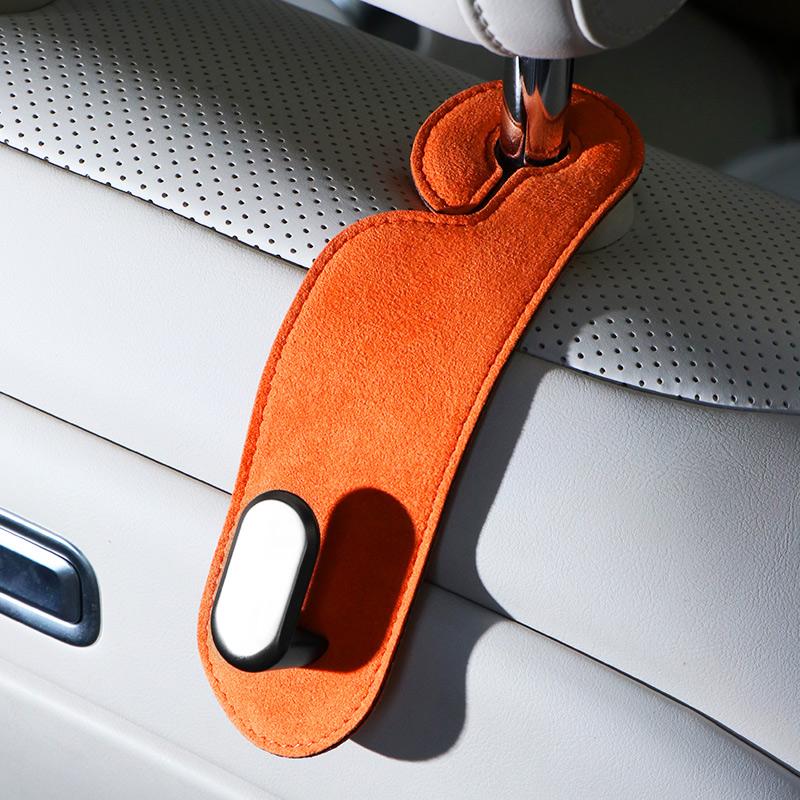 Luxury Suede Car Seat Back Storage Artifact Pendant Interior Single Durable Hook Holder