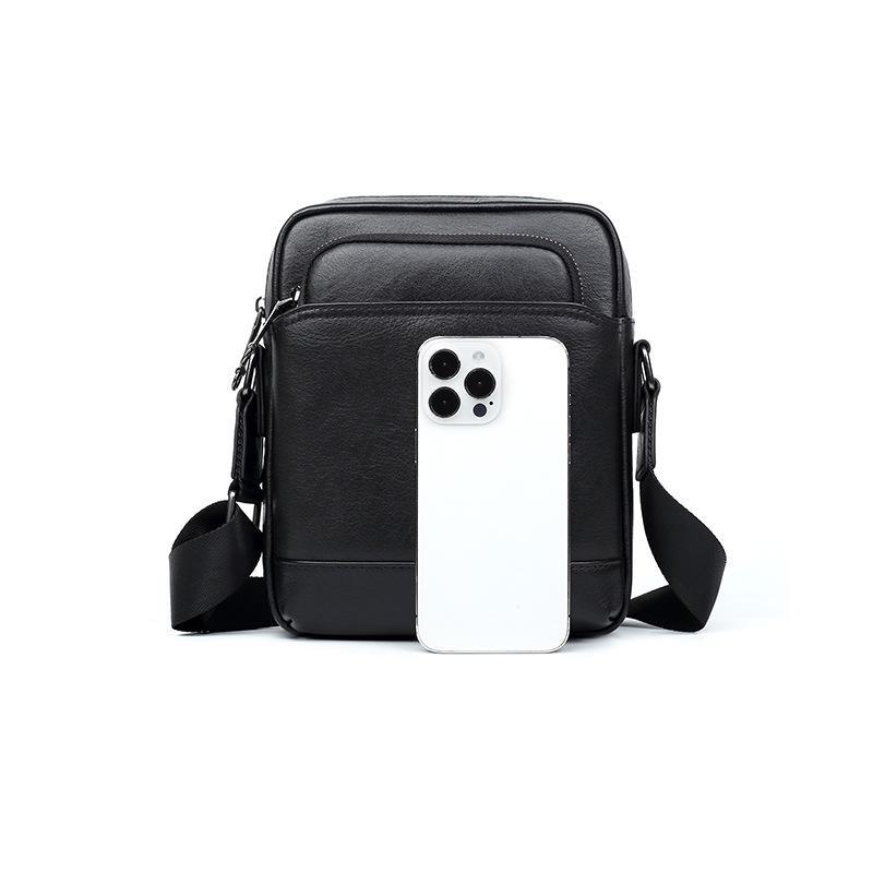 Men's Genuine Leather Large Capacity Messenger Bag - High-End Cowhide Shoulder Bag