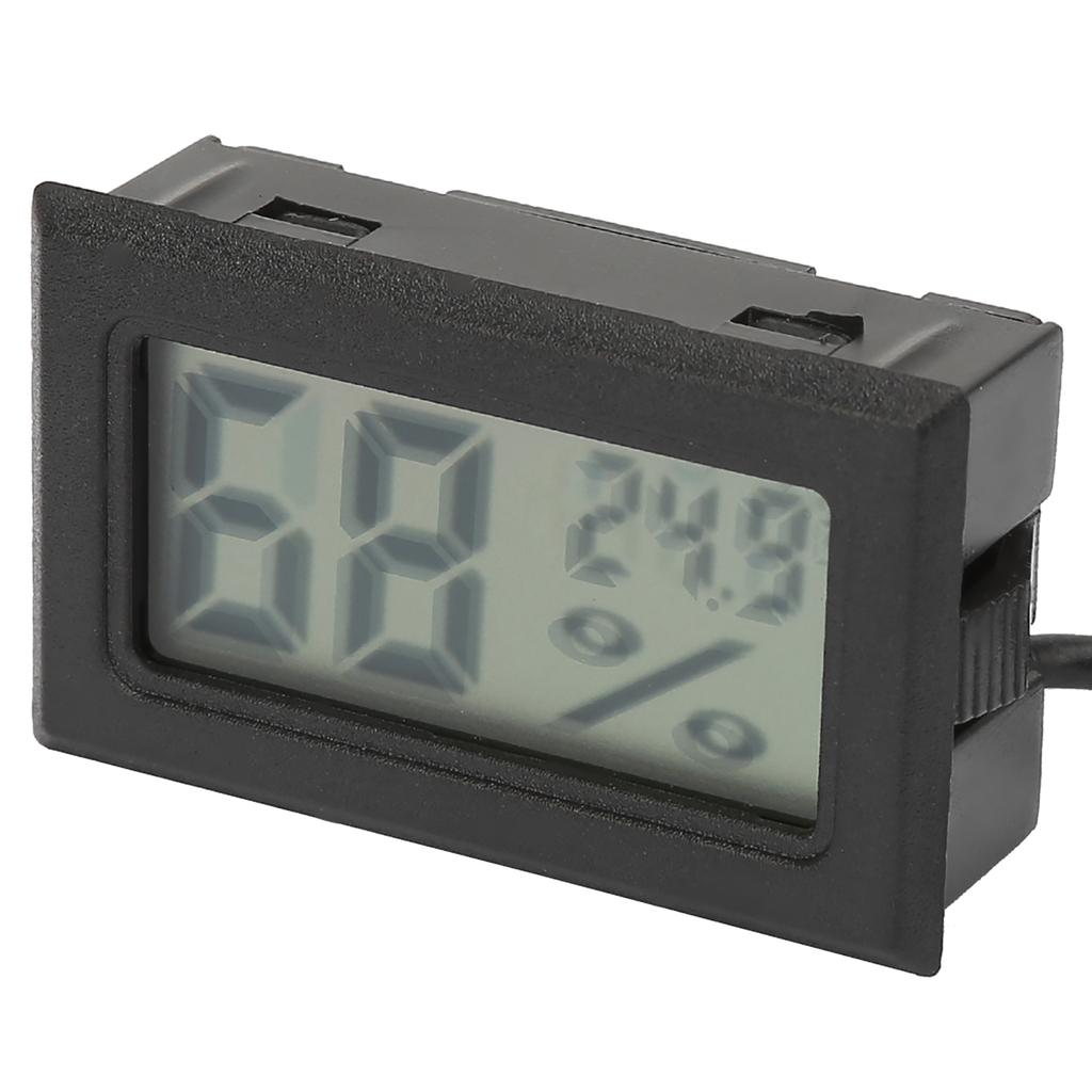 Kwadratowy Cyfrowy Termometr Higrometr Temperatury i Wilgotności z Sondą Przewód 1,5 m(czarny)