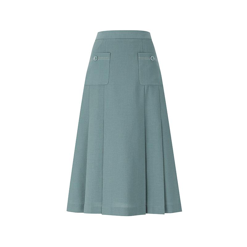 SOUP Pleated Out-Pocket Long Skirt (Sz5Sr86)