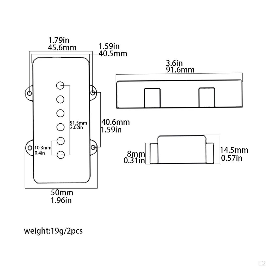 2Pcs Guitar Pickup Covers Replacement Easy Installation Professional Parts for Practice Live