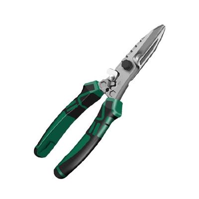 Heavy Duty Tin Snips Pliers With Serrated Blade Port Crimper Hexagonal Wrench Ergonomic Nonslip Handle Professional Use