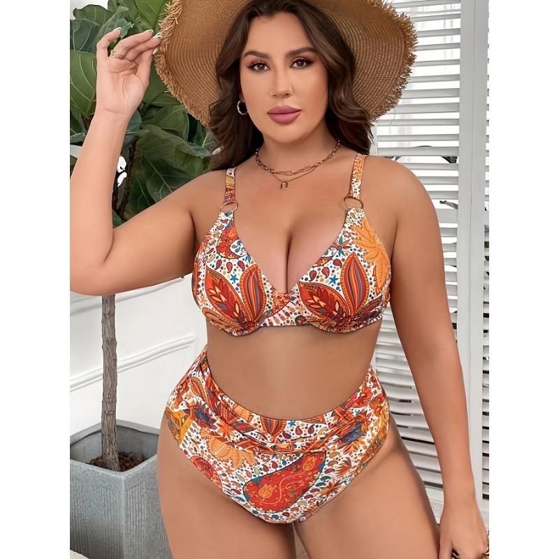 2024 New European and American Plus Size Women's Swimsuit Tankini Fashion Swimsuit