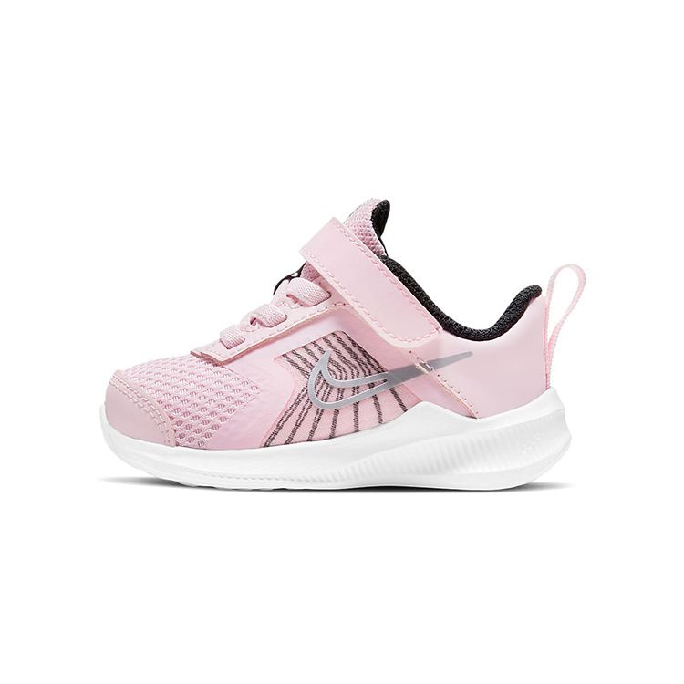 Nike Downshifter 11 TD Pink Foam Baby Sneakers Black White Metallic-Silver CZ3967-605