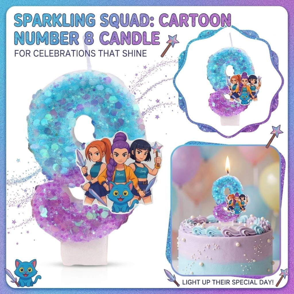 Fashion Cartoon Creative Birthday Candles Party Digital Candles