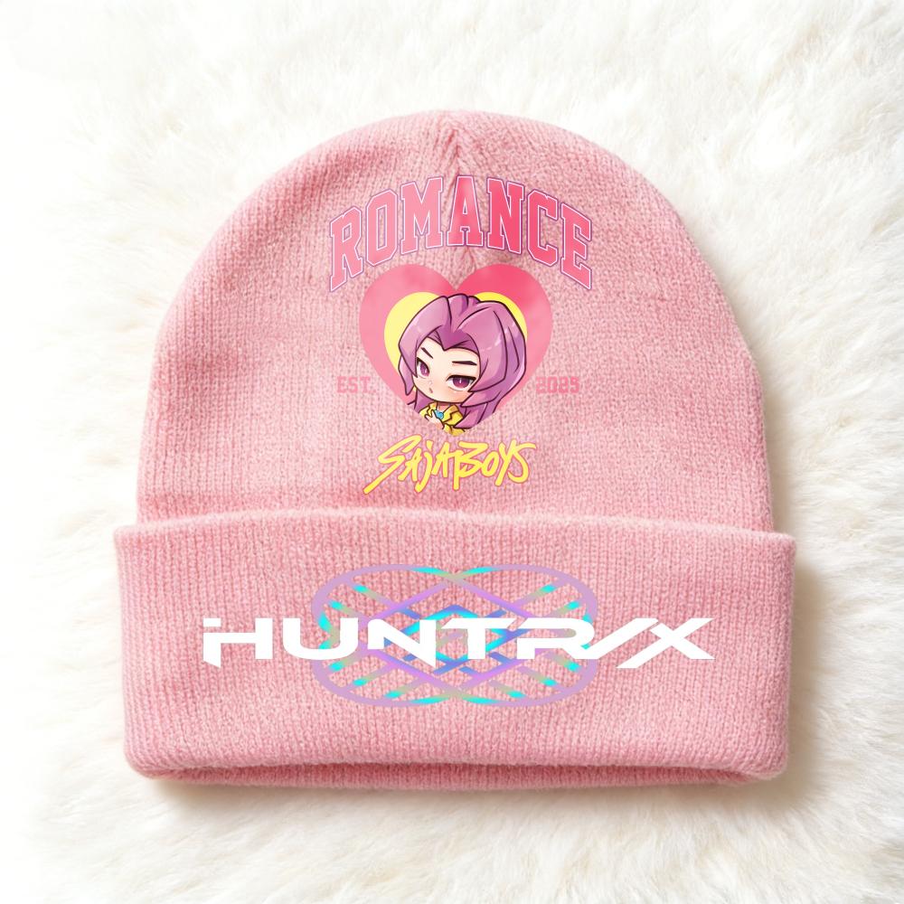 Berretto lavorato a maglia per bambini con stampa Anime Kpop Demon Hunters, Filato di lana, Stagione autunnale, Stagione fredda, Cappello alla moda per bambini, Copricapo, Abbigliamento