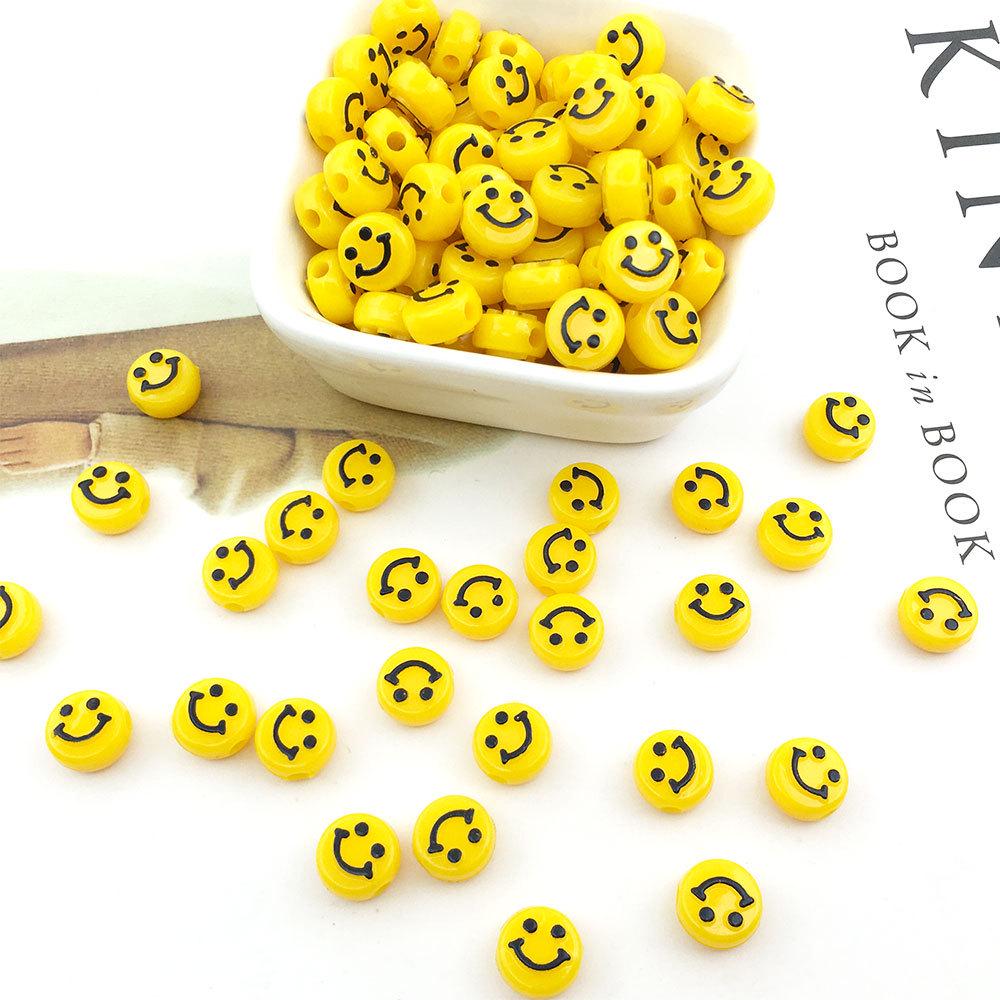 15-Compartment DIY Jewelry Kit: Colorful Smiley Face Acrylic Beads for Handmade Accessories
