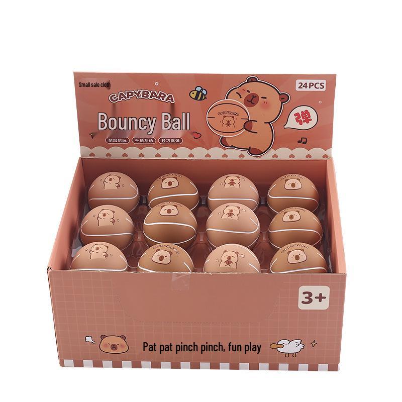 Capybara Mini Grooved Cartoon Bouncy Ball - Cute Children's Entertainment & Stress Relief Toy