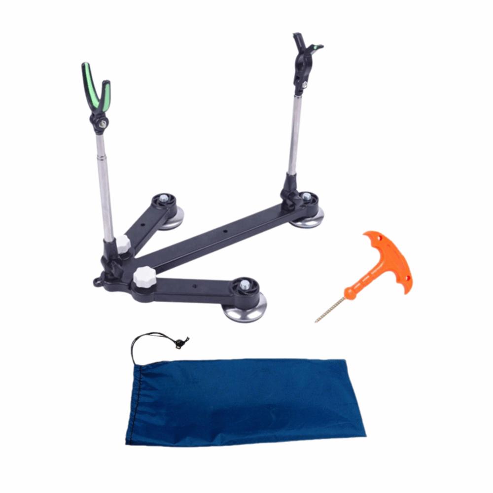 

Portable Stainless Steel Fishing Rod Holder Adjustable Folding Fishing Pole Rack Fishing Rod Stand Fishing чёрный