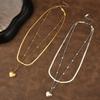Beautiful Heart Shaped Titanium Steel Necklace For Trendy Women With Adjustable Options Length