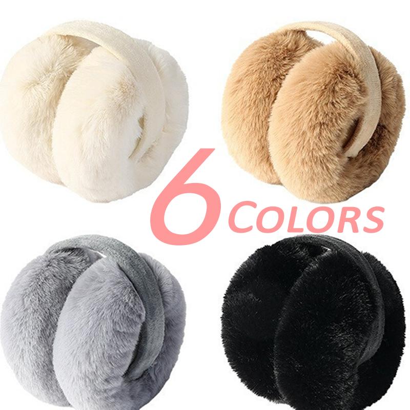 Portable Folding Winter Warm Earmuffs Solid Color Anti Cold Windproof Thickened Warming Earmuffs Fashion Unisex Plush Earmuffs
