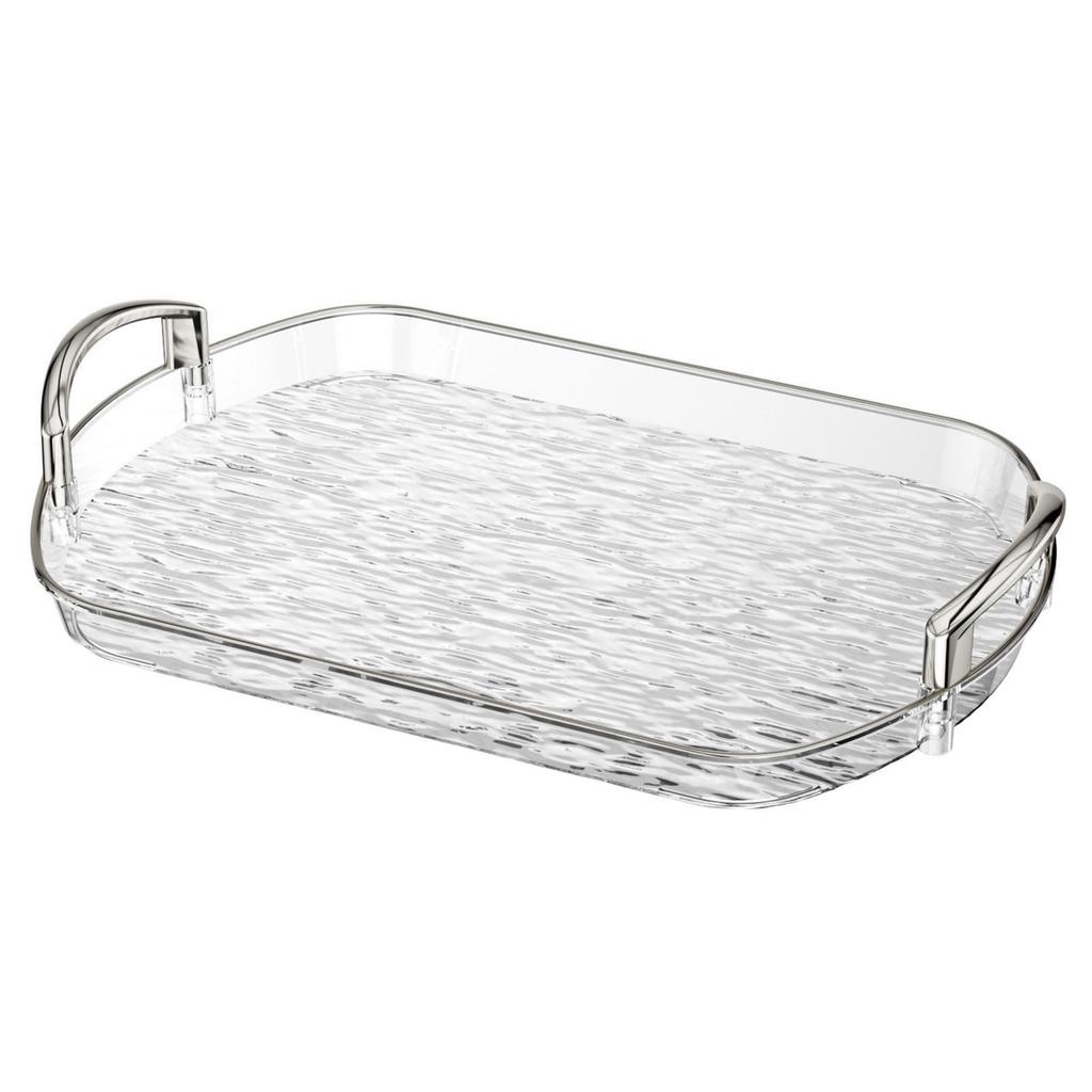 Food Platter Clear Plastic Serving Tray With Handles Versatile Dining Tea Serving Platter For Home Restaurant Cafe Decorate Tray