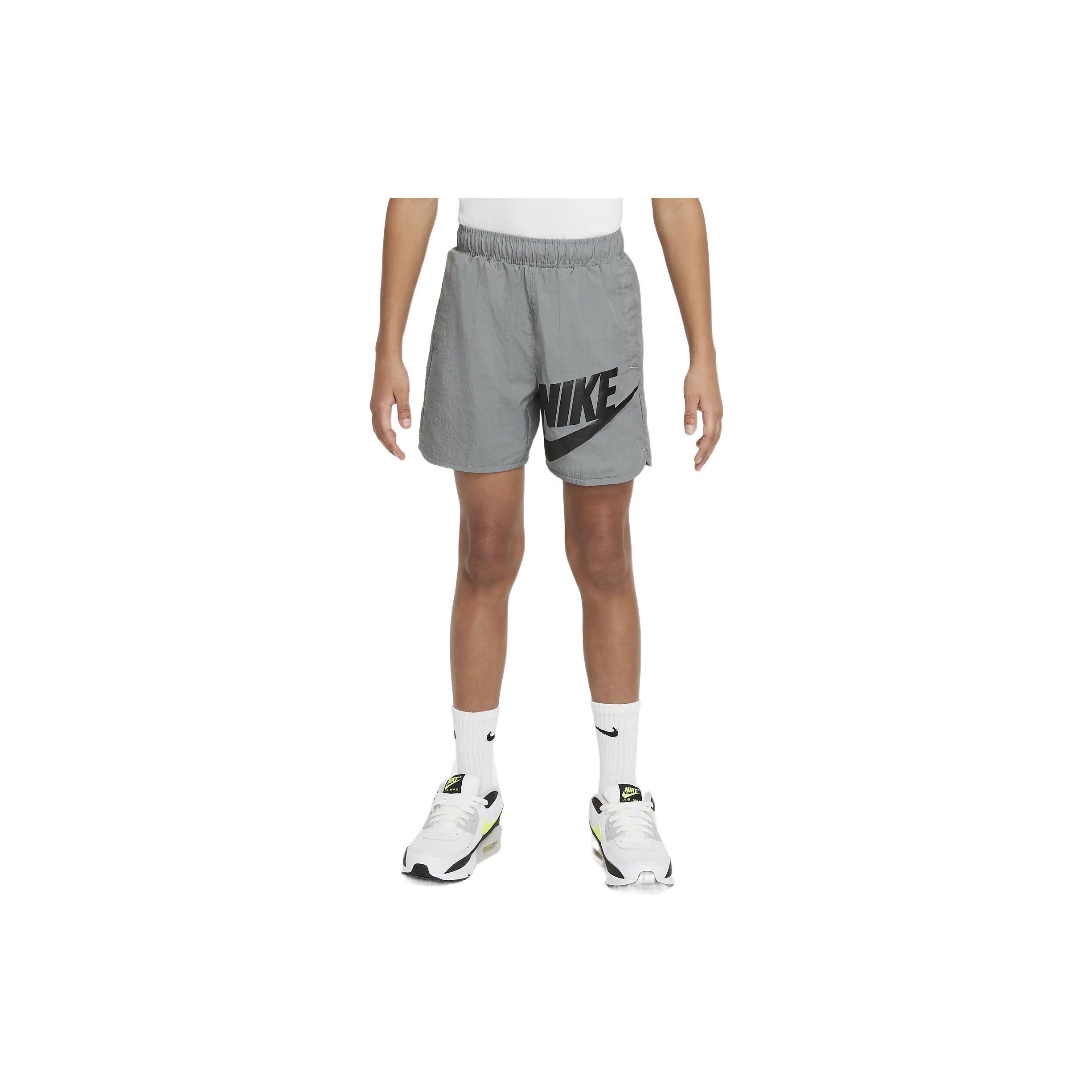 Nike Kids Sportswear Large Logo Print Elastic Waist Sports Shorts Kids shorts Gray DO6582-084 XL
