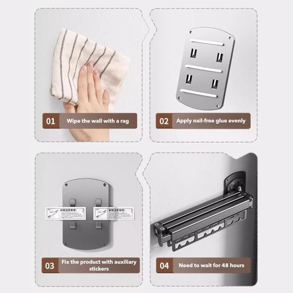 Retractable Folding Clothes Hanger Space Aluminum Cloth Drying Rack Outdoor