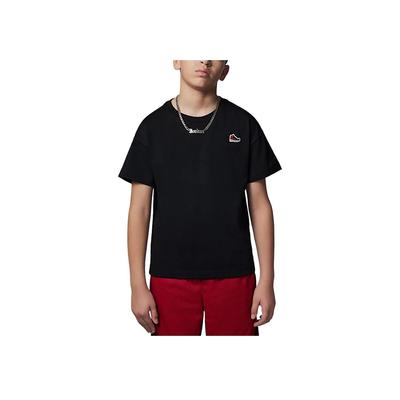 T-Shirt Round Neck Fashion Versatile Short Sleeve Kids Tops Black HF2078-011