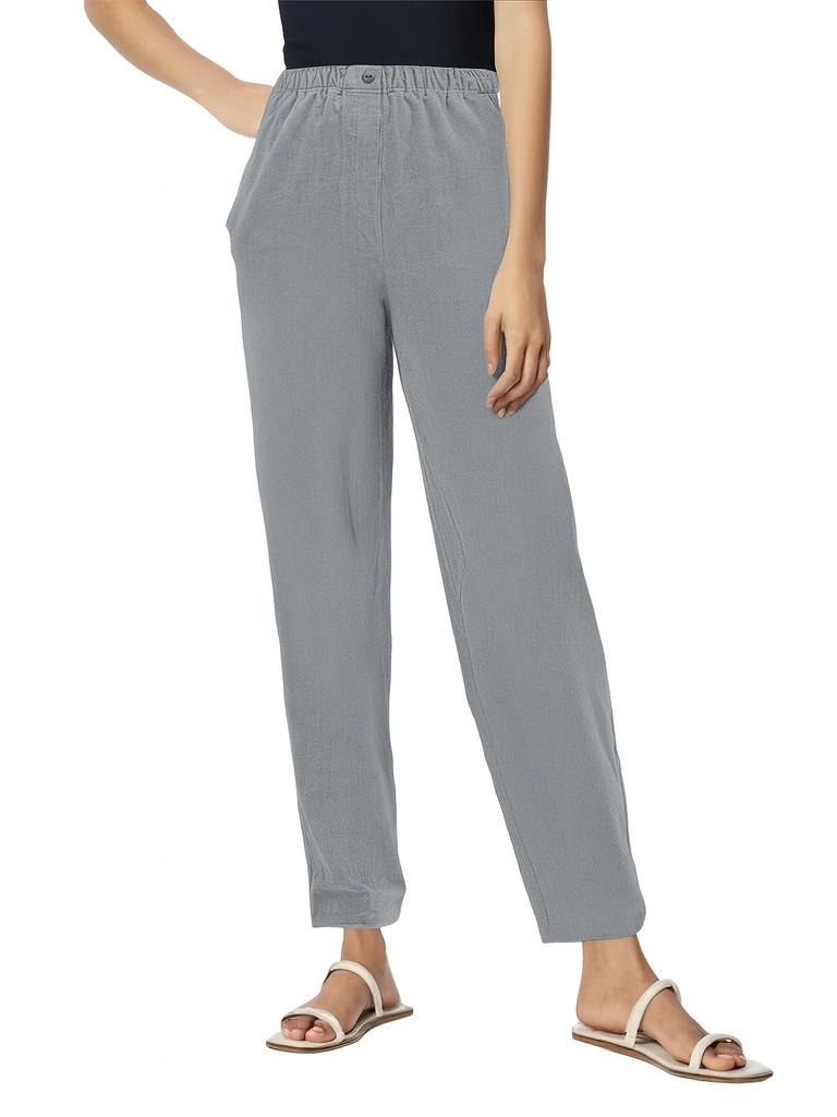 Autumn and winter new high elastic skin-friendly nude quick-drying straight nine-point pants, casual versatile loose sweatpants for women