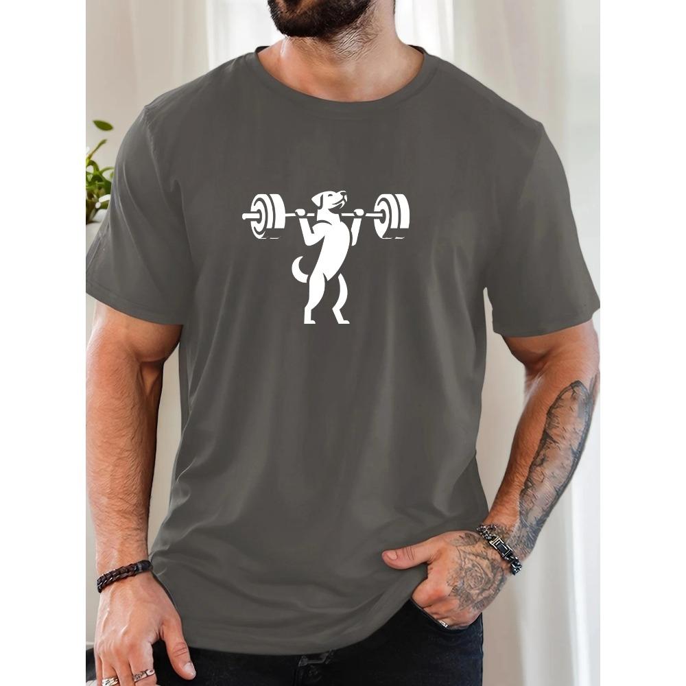 Summer Men's Cotton Oversized Tee English Letter Print Casual Streetwear Short Sleeve Breathable Round Neck