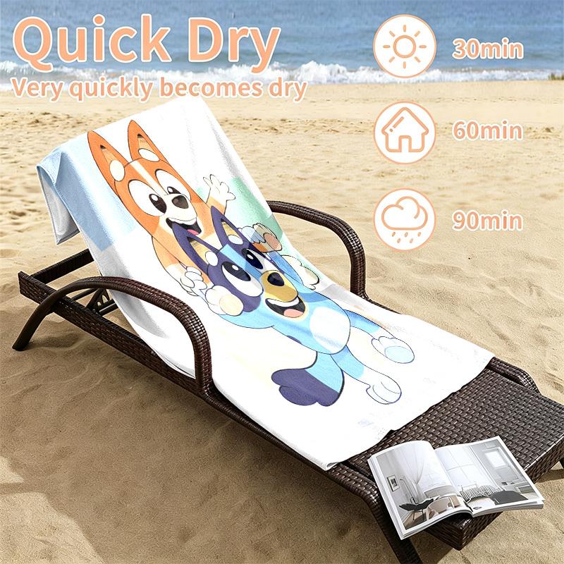 Bluey Beach towels also serve as bath towels summer essential a musthave for the outdoors the beach and the pool