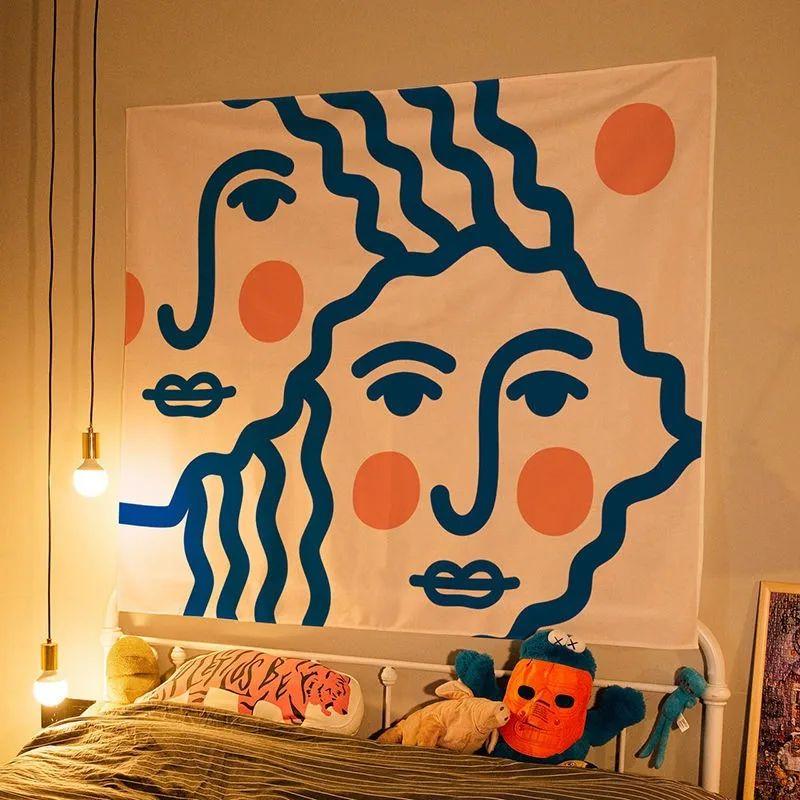 VIKAMA Cartoon Tapestry Wall Hanging Aesthetic Background Cloth Home Decor for Living Room Bedroom
