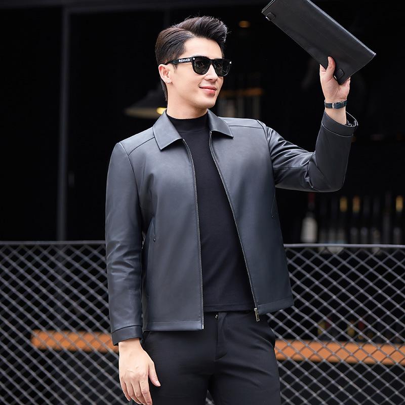 

Кожаная куртка мужская новая зимняя модель утолщенная 90% белая утиная пуховая мужская кожаная куртка модная кожаная куртка с лацканами 4XL