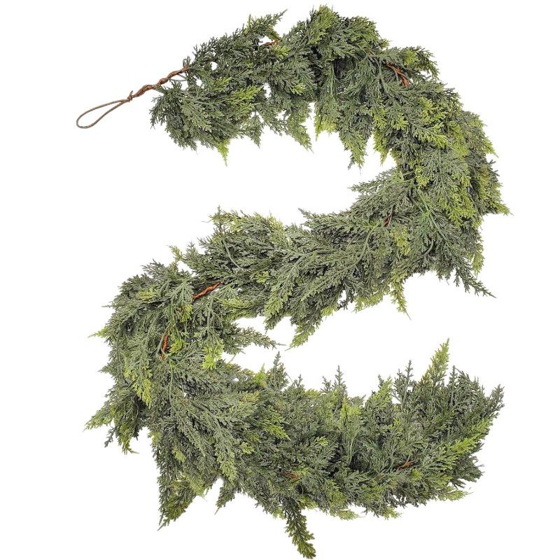 Glowing Artificial Pine Rattan Vine Wreath, Hanging Greenery Plants, DIY Home Outdoor Garden Door Xmas Party Decoration