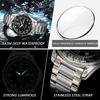 POEDAGAR Fashion Luxury Man Clock Waterproof Luminous Date Week Wristwatch Stainless Steel Quartz Business Watches for Men
