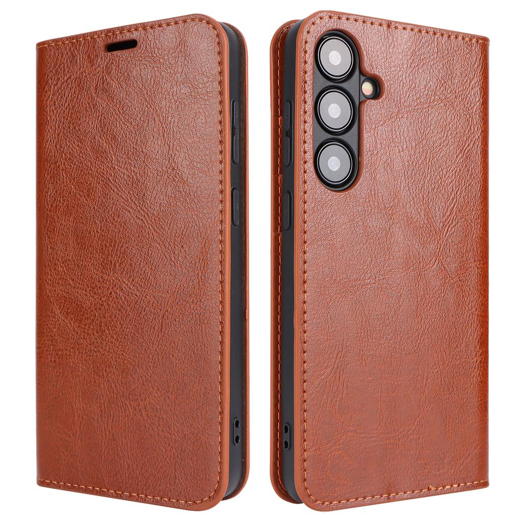 For Samsung Galaxy S24 Split Leather Case Crazy Horse Texture Wallet Flip Cover