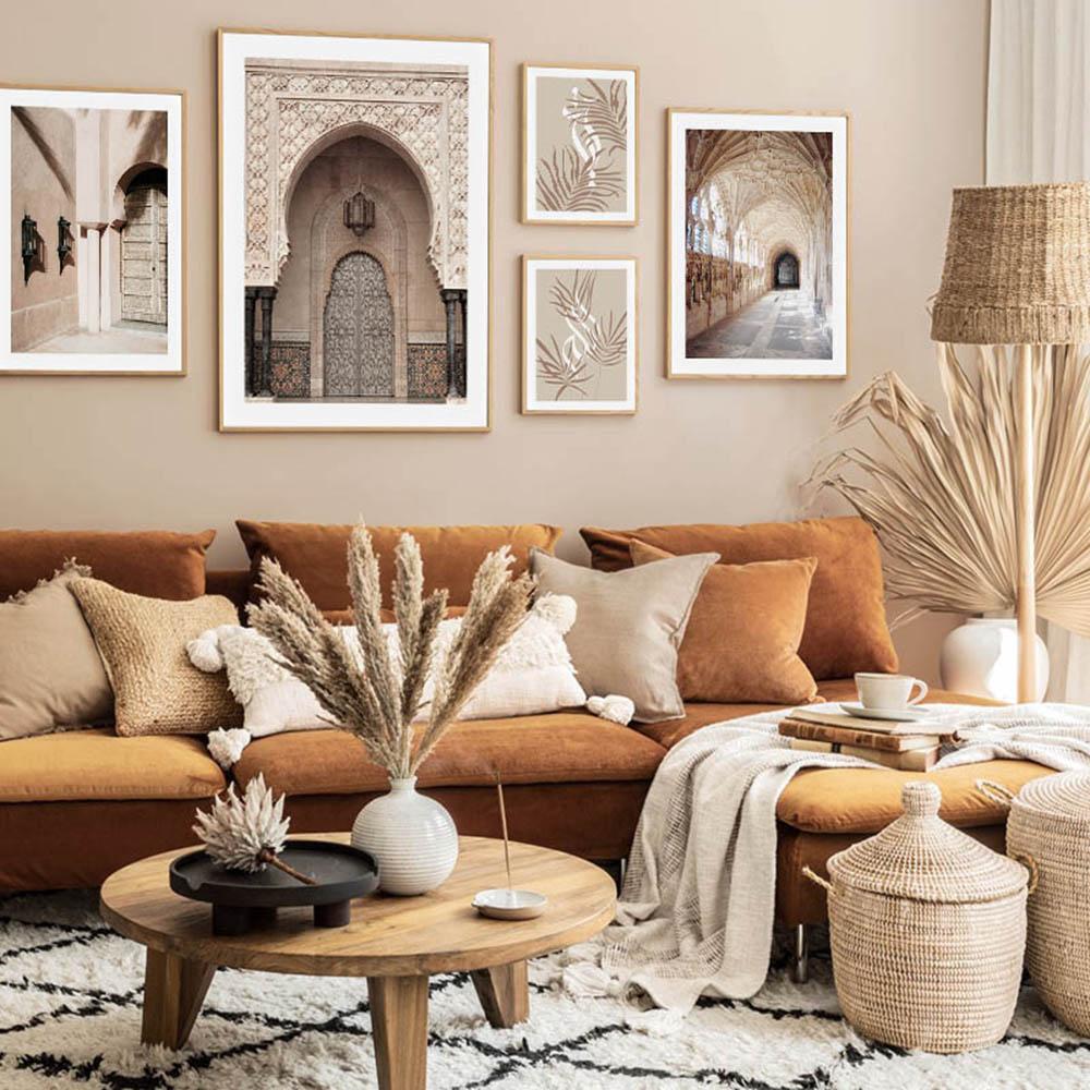 Bohemian Wall Art Poster and Prints Architecture Door Nature Aesthetic Landscape Canvas Wall Painting Artwork Picture for Home