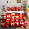 Christmas Dogs with Santa Hats Bedding Duvet Cover Set Duvet Cover Pillowcases  (1*Duvet Cover 2*Pillowcases, Without Duvet Insert)
