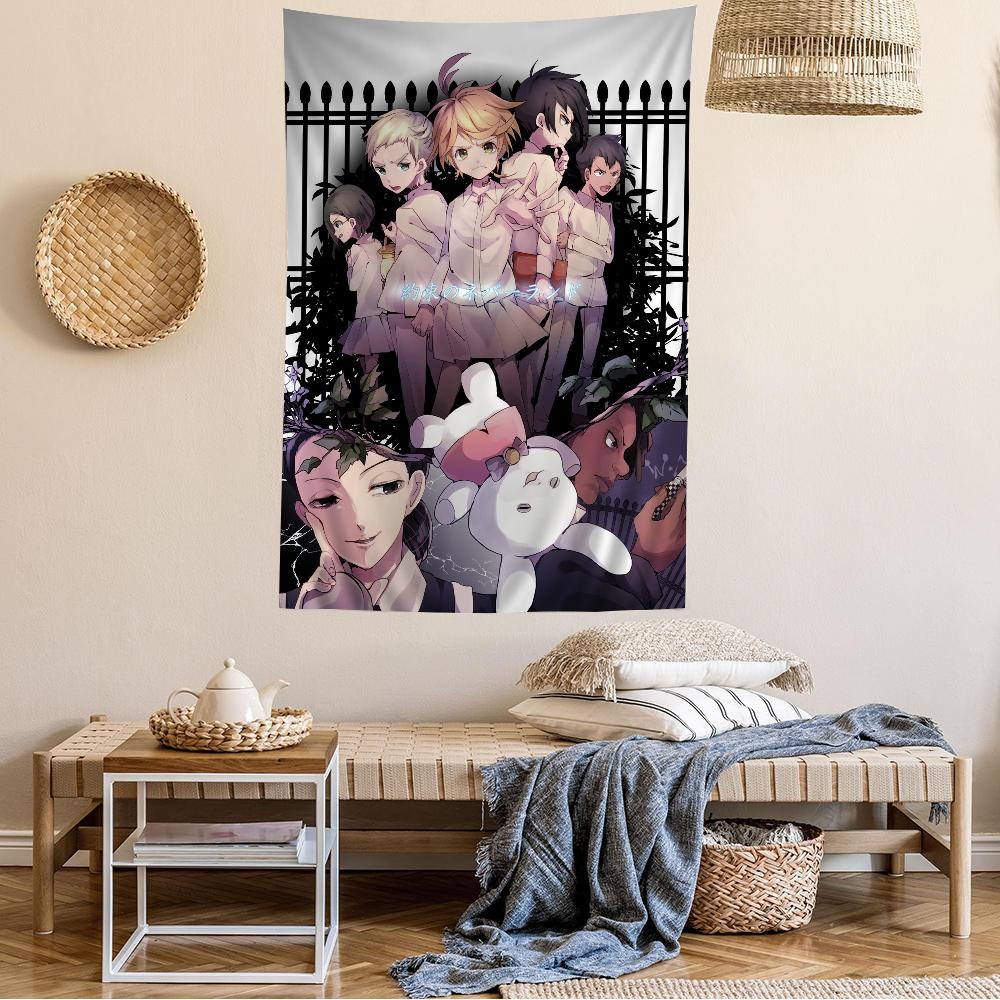 The Promised Neverland Manga Cover Wall Tapestry Emma Character Art Stylish Room Accent for Shonen Anime Manga Fans