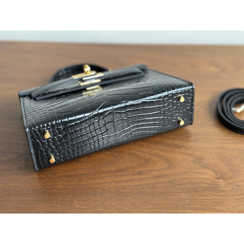 Kazilan 21cm Kelli Crocodile Pattern Handbag Bag Women's Fashion Versatile Mini Shoulder Messenger Women's Bag