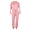 Spring and Autumn New Women's Loose Solid Color Long-sleeved Casual Suit Comfortable Sportswear