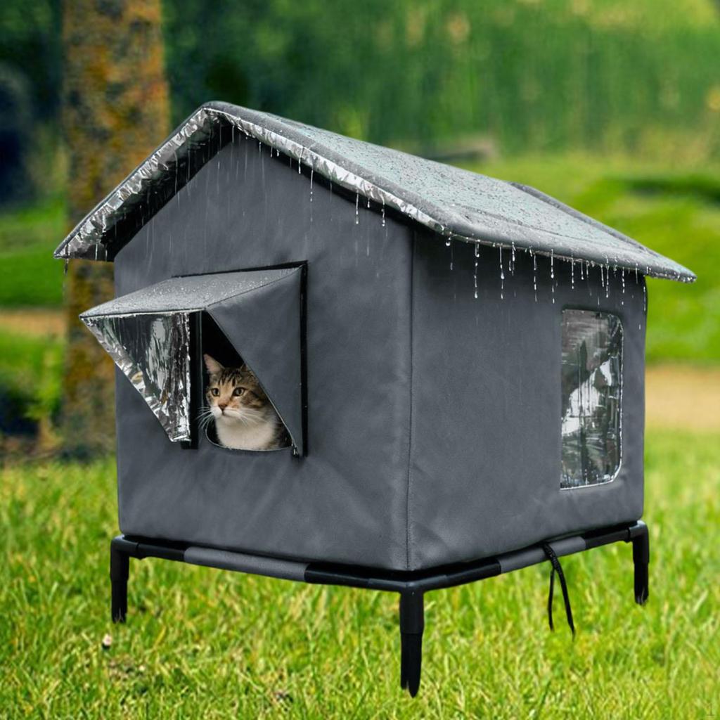 Outdoor Cat House Cats Tent Stray Shelter for Winter Porch Patio