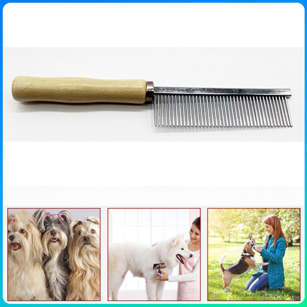 

Stainless Steel Pet Hair Grooming Trimmer with Wooden Handle Pet Hair Remover Rustproof Metal Grooming Comb for Longhair Pets China Mainland