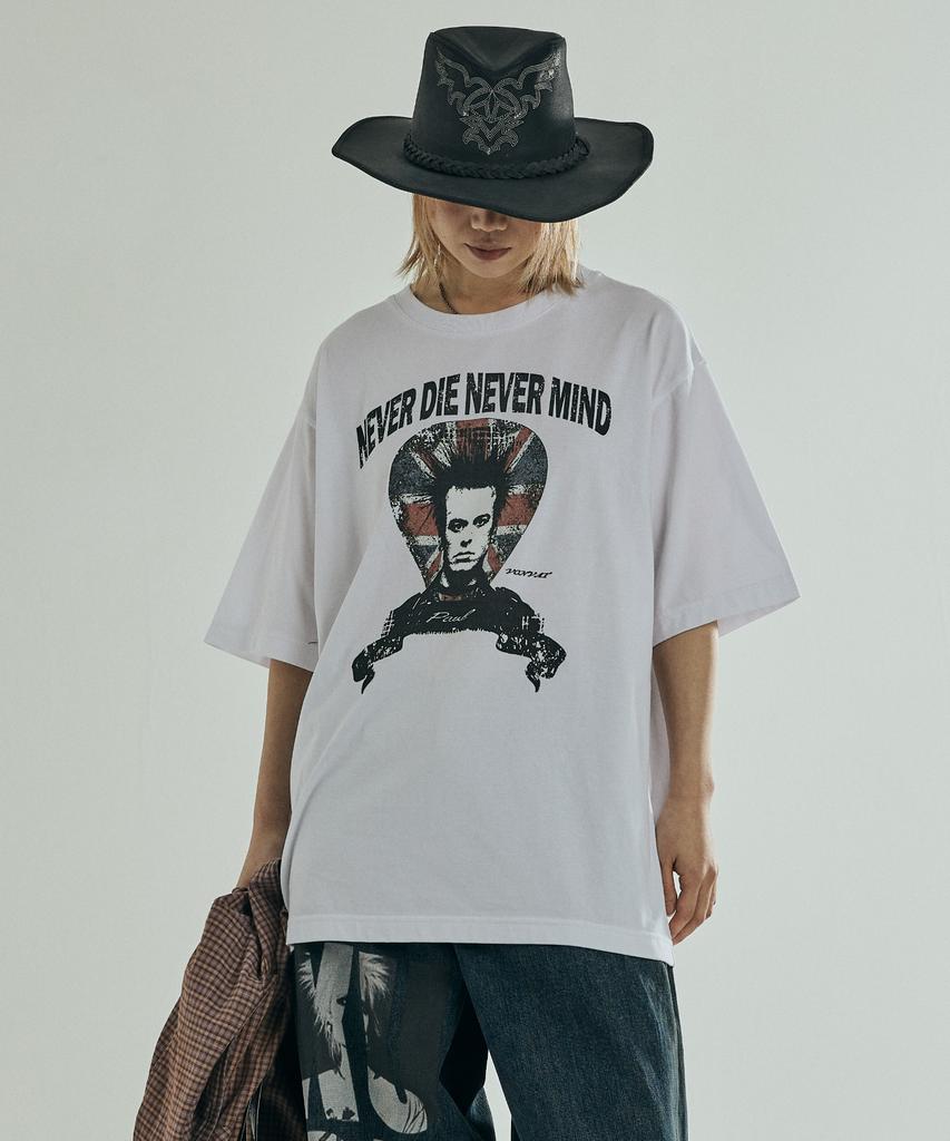 VONVAT Never Die Graphic Short Sleeve T-Shirt (White)