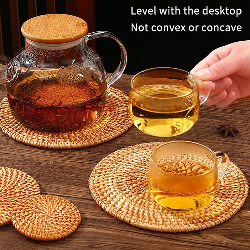 Rattan Heat-Insulating Mat Table Mat Anti-Scalding Pot And Plate Mat High-Temperature Resistant Teacup Mat