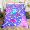 Copripiumino con Scaglie di Pesce Copripiumino a Coda di Sirena Matrimoniale Microfibra Ragazza Guscio Stella Marina Set Biancheria da Letto Per Bambino Adolescente Stanza Kawaii Decorazione