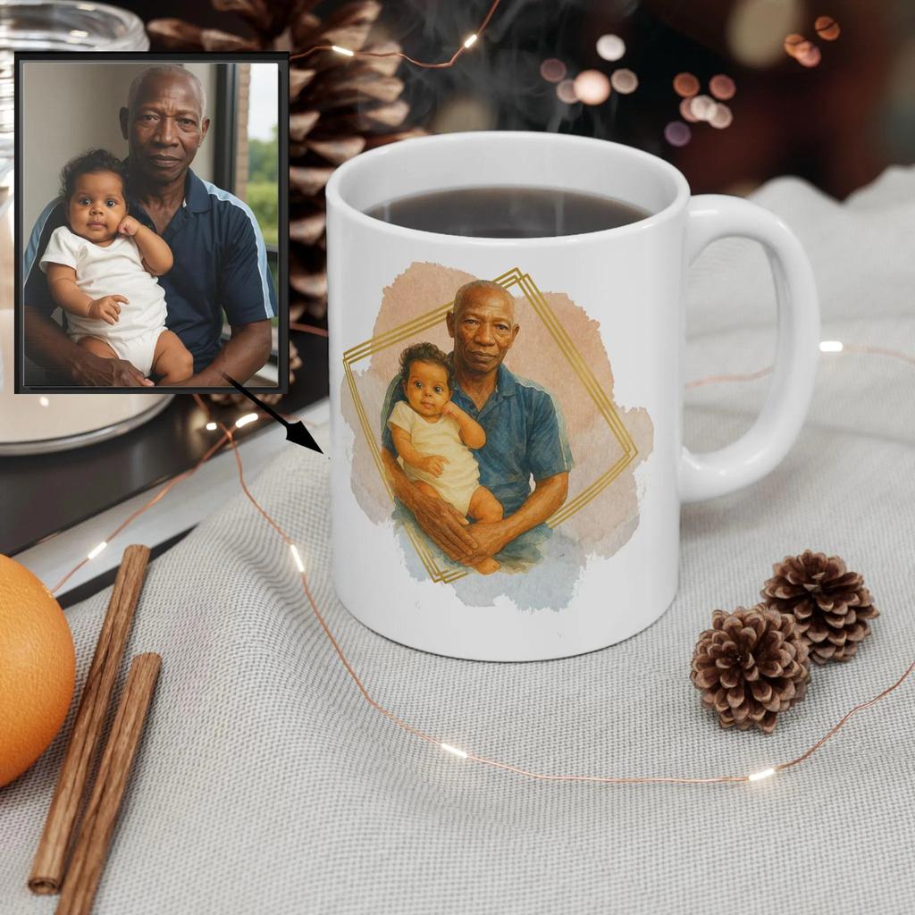 11oz Individuelle Haustierdesign-Tasse Personalisierte Haustierfoto-Tasse Langlebiges Tierbild Trinkgeschirr für Kaffee Tee Heiße Getränke Tägliches Kunstdesign