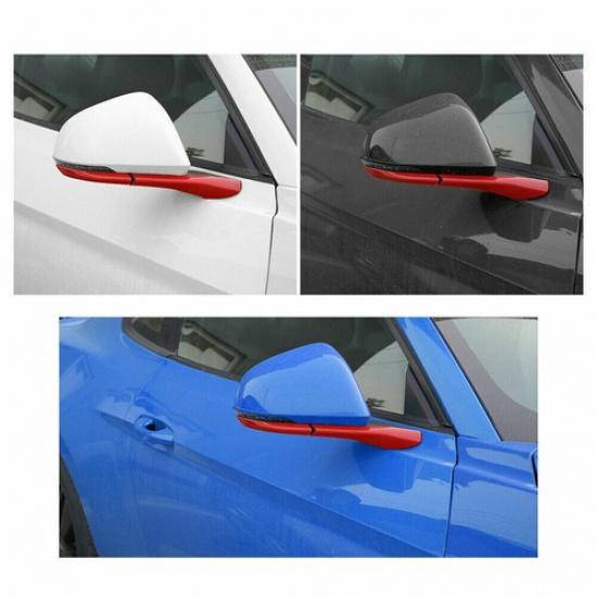 Rear View Side Door Mirror Frame Strip 4* For Ford Mustang 2015- Bright Red