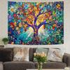 Colorful Tree Tapestry Background Cloth Hanging Cloth Bedroom Bedside Decorative Wall Cloth Rental Dormitory Tapestry
