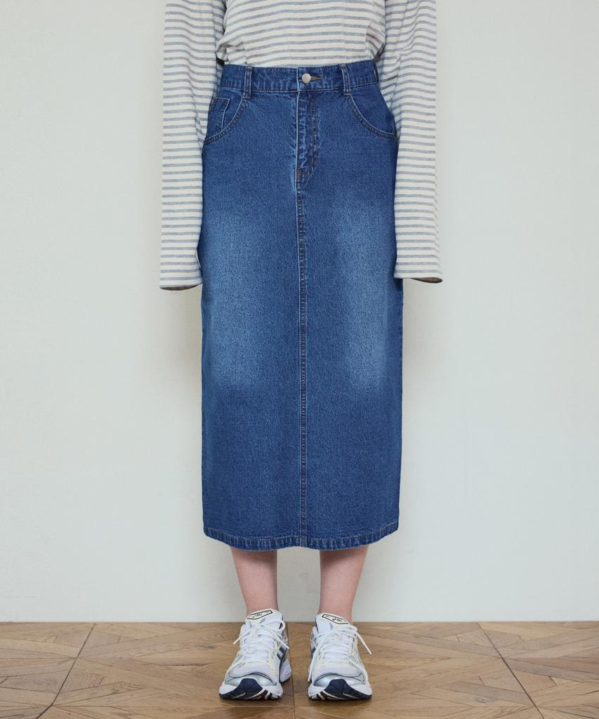 Wednesday Oasis For Woman W/Washed Denim Long Skirt_2 Colors (Wc25_Sk01)